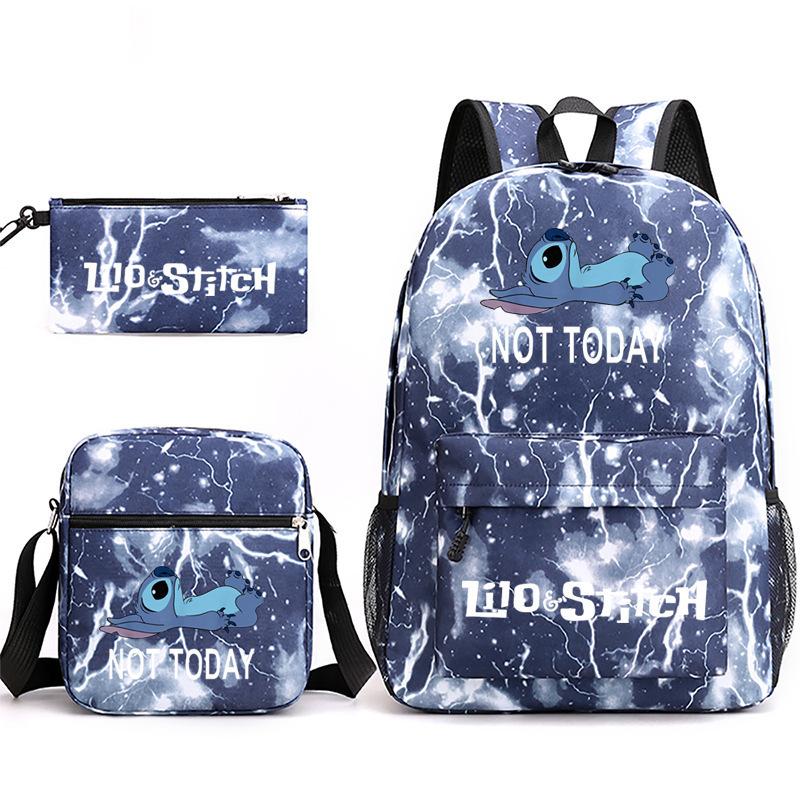 Printed Schoolbag Three-Piece Set, Primary And Secondary School Schoolbag, Backpack, Shoulder Bag, Pencil Bag.