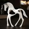 Matte White Horse Figure 3D Printed Abstract Statue, Minimalist Hollow Figurine for Ornament Desk Decor, Animal Shape Home Living Room Artistic