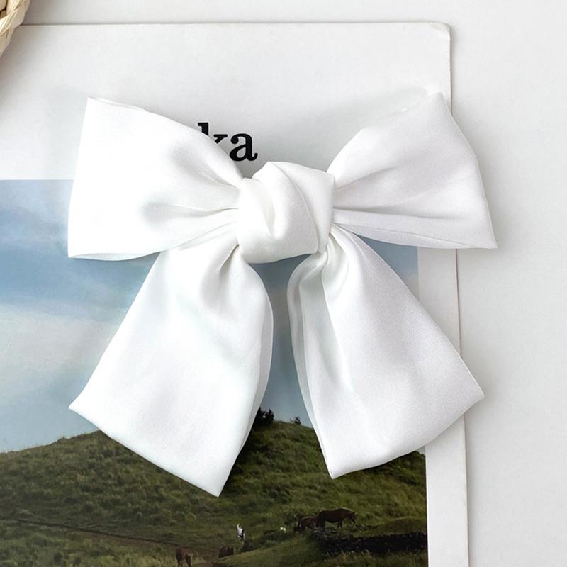 Fashion Ribbon Bow Hair Clips for Women Large Bow Hairpin Girls Satin Trendy Ladies Hairgrips Cute Barrette Hair Accessories