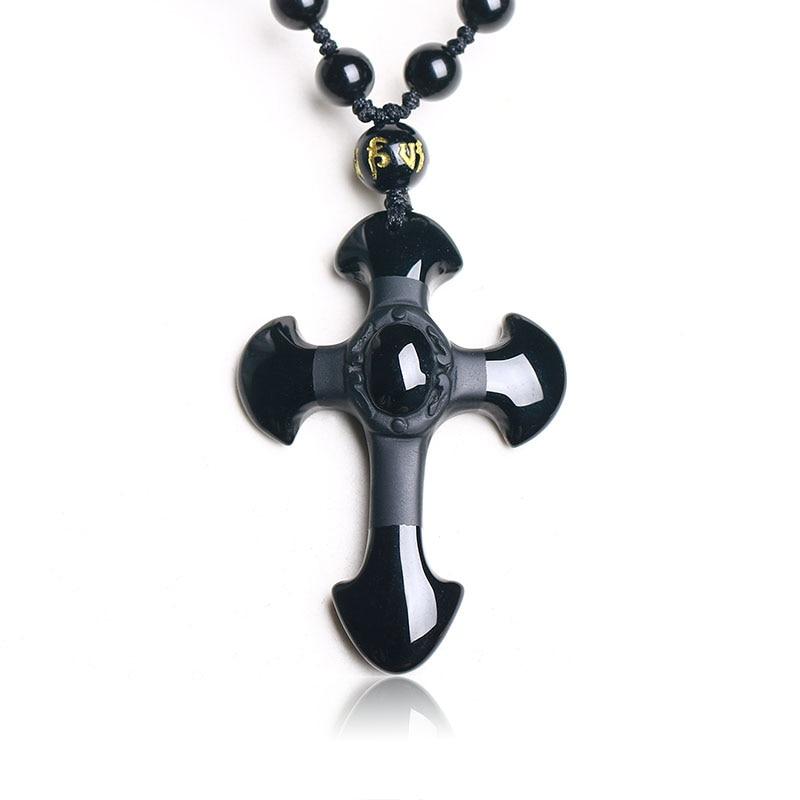 Buy Black Obsidian Cross Pendant 