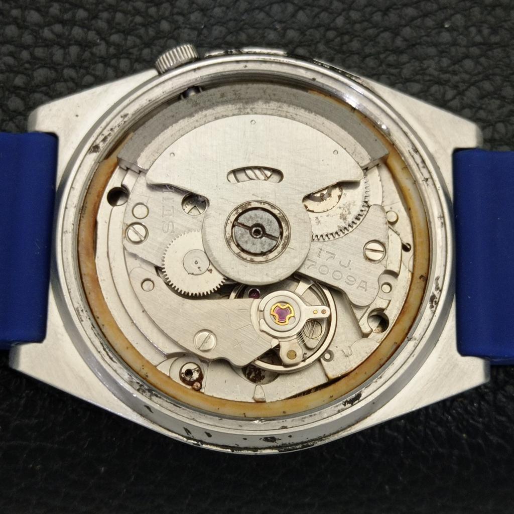 JAPAN VINTAGE SEIKO 5 AUTOMATIC 7009A MENS BLUE COLOR DIAL WATCH a702106-5 R208-a702106