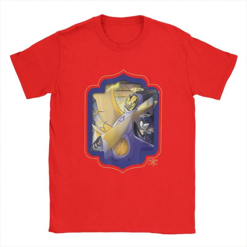 Herren Hazbin T-Shirt Hotels Adam Casual 100% Baumwoll-Tees Kurzarm Anime Actionfigur Cartoon T-Shirts O-Ausschnitt Kleidung Shirts