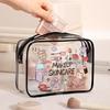 Travel Essential Cosmetics Storage Bag Transparent Makeup Bag Waterproof PVC Wash Bag Portable Large Capacity Clutch Bag Women Toiletry Bag