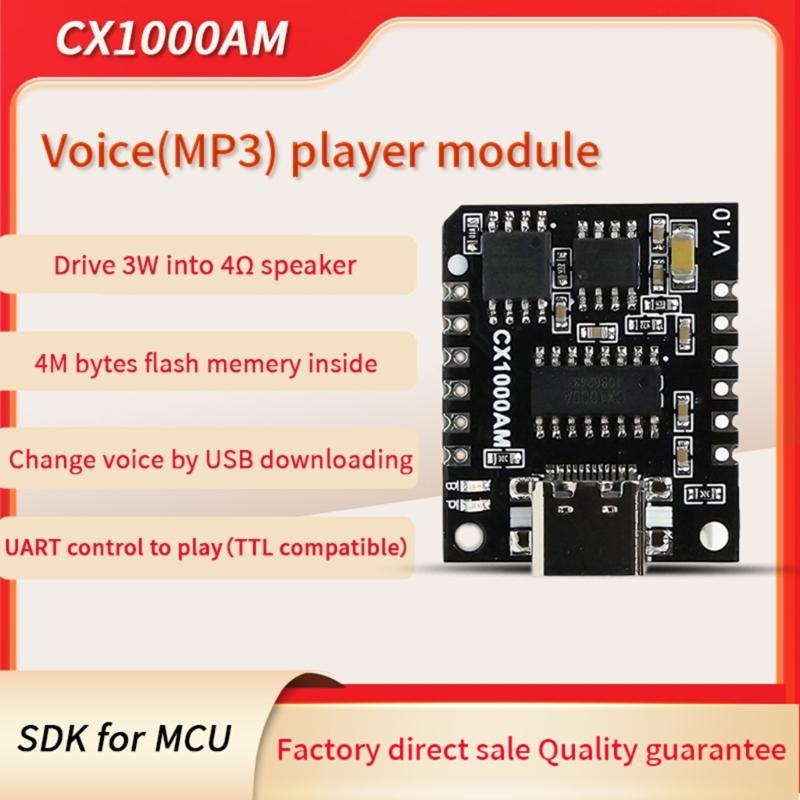 MP3 Voice Chip with Easy Microcontroller Control Supports MP3 and WAV Decoding for Toy and Home Automation