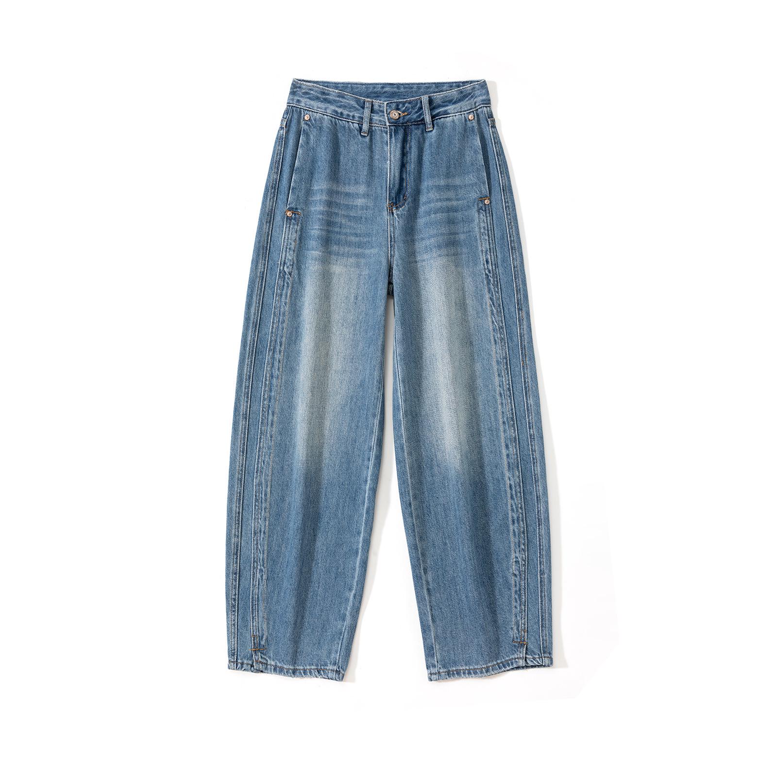

Curved Blade Women s High Waist Korean Style Denim Jeans, Casual Long Pants for Spring/Summer 2026 M [50-55 kg]