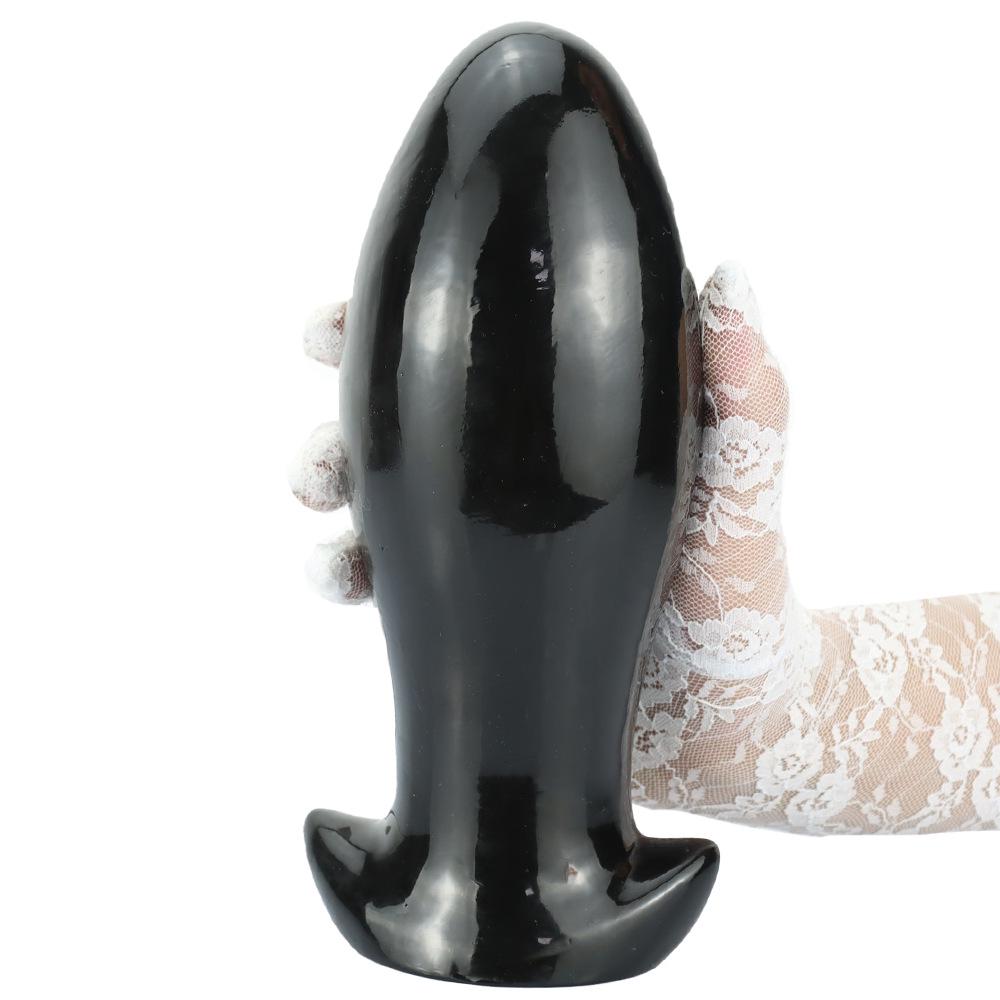 Black Dragon Egg Butt Plug - Large, Extra Thick Anal Dilator for Men and Women, Wearable Erotic Toy