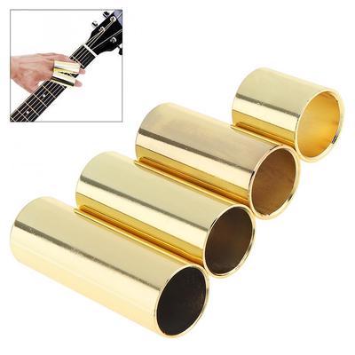 4pcs/lot Gold Plated Steel Guitar Slide Electronic Guitarra Smooth Edge Slider 28mm 51mm 60mm 70mm
