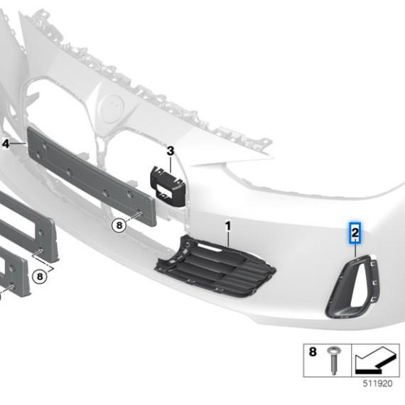 BMW 4 Series G26 Front Bumper Trim (51117947063, 51117947064)