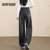 Beautiful Wardrobe Women's High Waist Straight Wide Leg Jeans