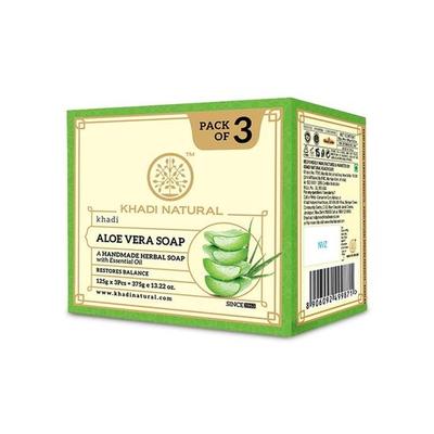 Aloe Vera Sabunu | Doğal El Yapımı Sabun | Sağlıklı Ciltler İçin Bitkisel Banyo Sabunu | Esansiyel Yağlar İçeren Doğal Sabun | 3'lü Paket |(125Gm*3) (375 gr)