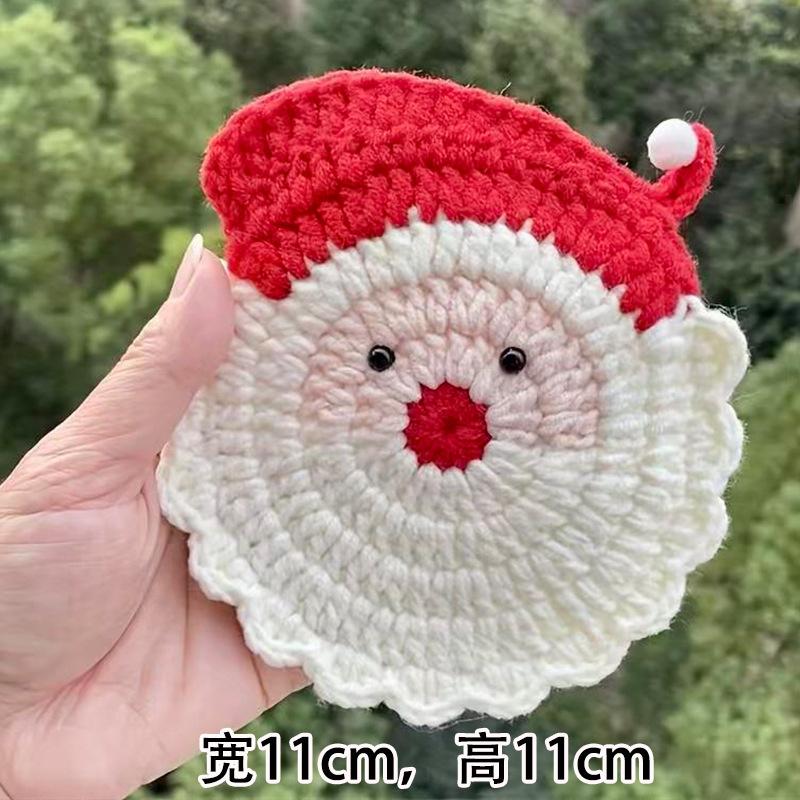 Finished product new cute wind ins small flower coaster placemat thermal insulation mat handmade wool crochet