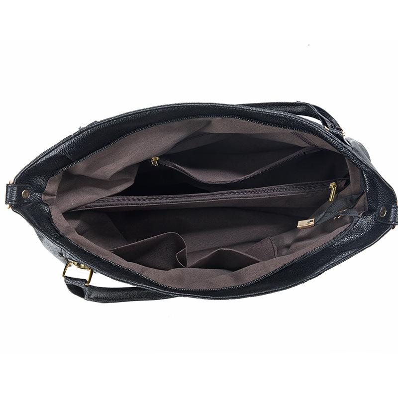 SCIONE New Fashion Soft Leather Middle-aged Lady Handbag Crocodile Pattern Large-capacity Waterproof Zipper Compartment Shoulder Bag