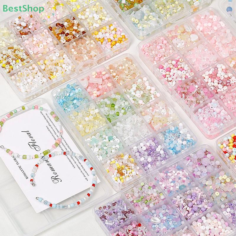 Ice Cream Soda Colored Glass Beads Mixed Color DIY Handmade Beaded Bracelet Necklace Accessory Materials Set