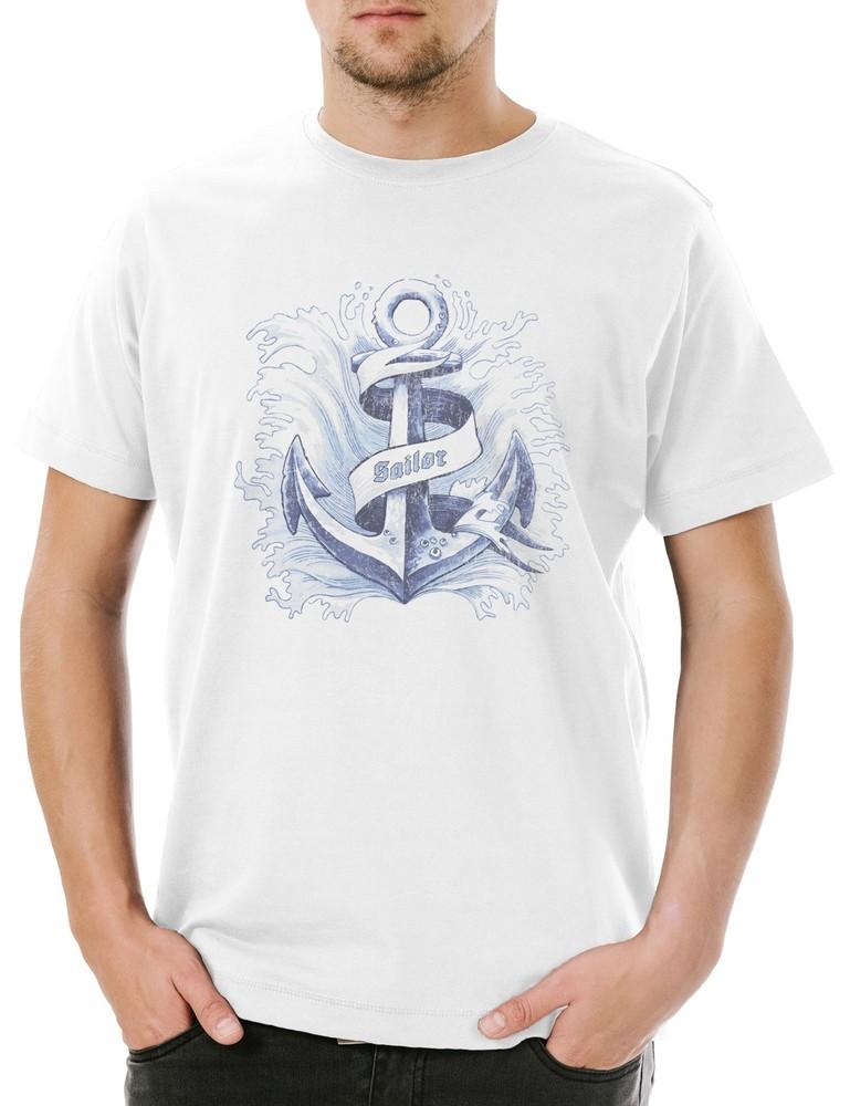Anchor III Sailor Herren T-Shirt Anker Tattoo Oldschool Jerry Art Nautical Star