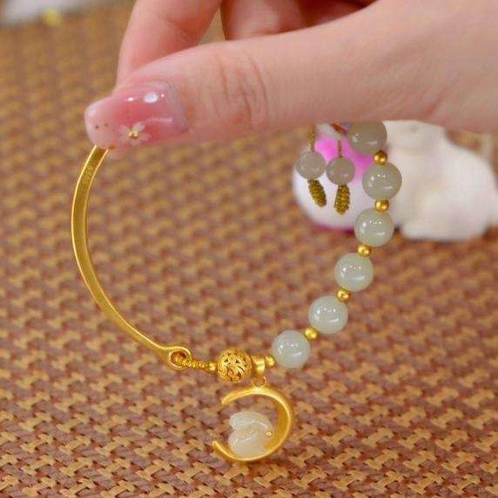 Gifts Rabbit Pendent Niche Design Fashion Jewelry Women Bracelet Chinese Style Bracelet Hand Rope