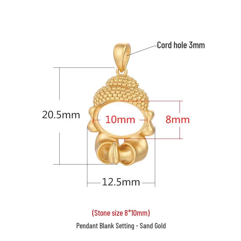 

S925 Sterling Silver Buddha & Guanyin Pendant Setting Necklace with Jade & Biyu Amber. 925 Silver