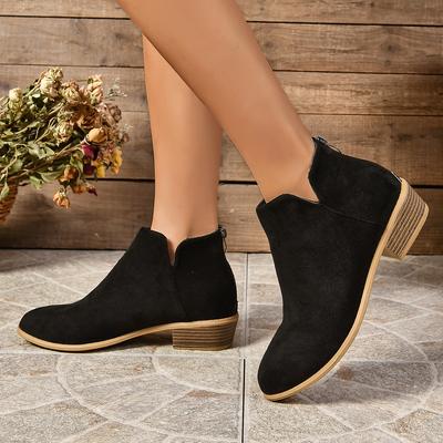 Damskie buty na platformie Damskie botki do kostki Jesienna moda Eleganckie sztuczne zamszowe Eleganckie zwięzłe Jednolite kolory Wysokie botki do kostki