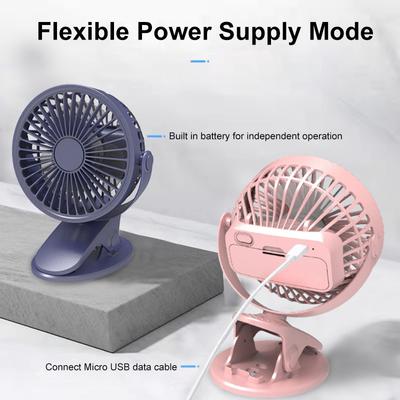 Taşınabilir Masa Fanı Klipsli Fan Masaüstü Soğutma Fanı USB Şarj Edilebilir 3 Hız Ayarlanabilir Küçük Hava