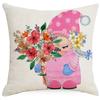 Easter Floral Pillowcase Linen Letter Printing Sofa Cover Cushion Cover Bedroom Pillowcase