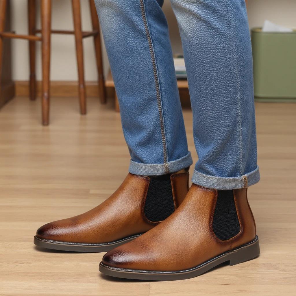 Pánské Chelsea Boots Značka 2026 Ležérní Pohodlné Retro Módní Boty Kůže