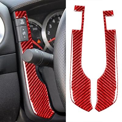 2PCS for Nissan GTR R35 2008-2016 Car Automobile Speedometer Decor Cover Trim Sticker Car Interior Accessories Red Carbon Fiber