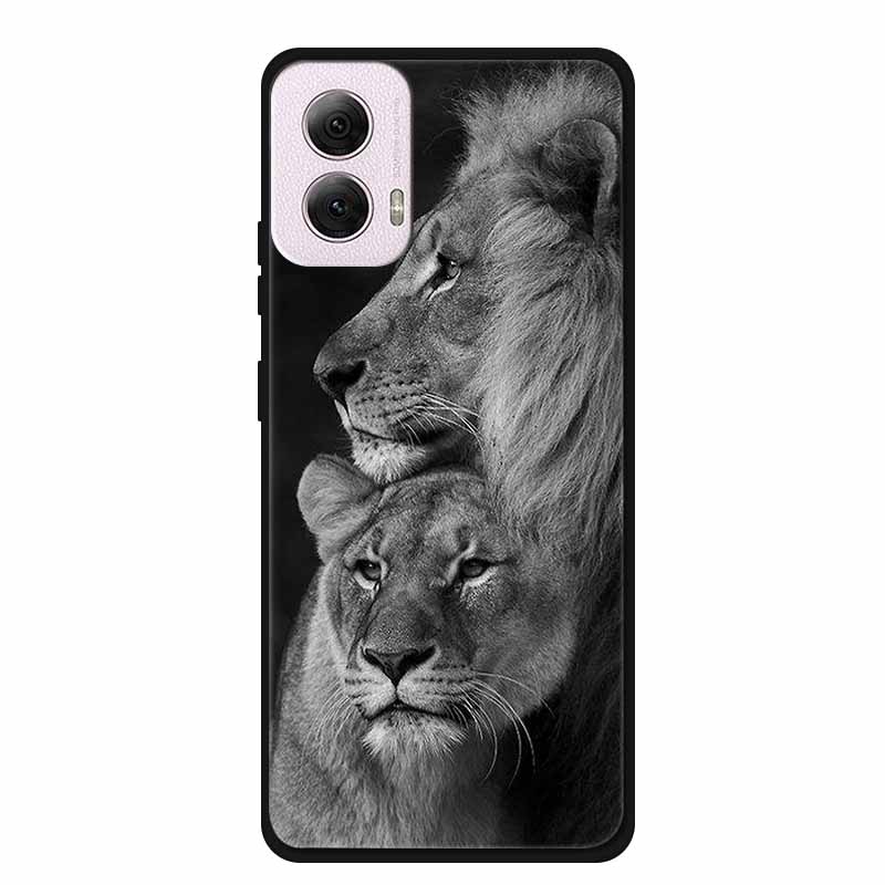 For Moto G Power 2024 Case TPU Animals Soft Silicone Phone Cases For Motorola G Power 2024 5G Wolf Protector Original Back Cover