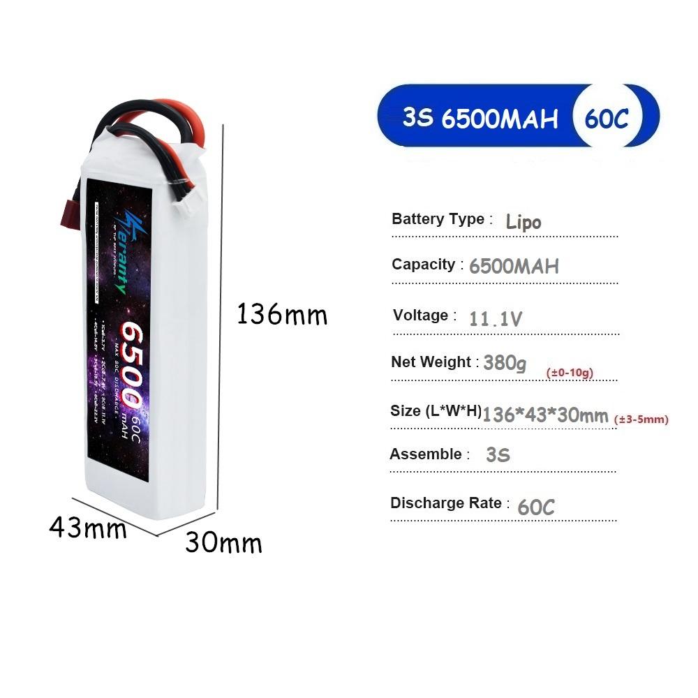 3S 11.1V Lipo Battery Deans XT60 1500mAh 2200mAh 3000mAh 4200mAh 5200/6000/6500/9800/10400mAh For RC Car Truck Buggy Racing Boat