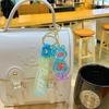 Creative Cartoon Acrylic Crystal Luminous Lucky Cat Keychain Couple Cute Schoolbag Pendant Small Gift