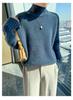 Solid Color Wool Thick Knit Sweater - 2024 Autumn/Winter Collection, Warm and Loose with Half-High Round Neck
