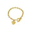 Adjustable OT Buckles Heart Charm Stainless Alloy Jewelry Elegant Wrist Chain For Sensitive Skin And Long Lasting Shine