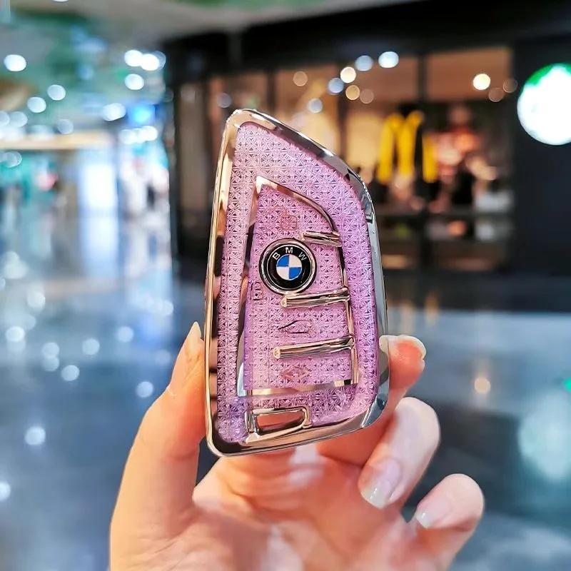 Heiß 2025 Strass Funkelnde Schlüsseltasche für BMW 5er Serie 530 X1 X2 X3 X5 X6 X7 Klinge 320li Hochwertiges Autozubehör für Frauen