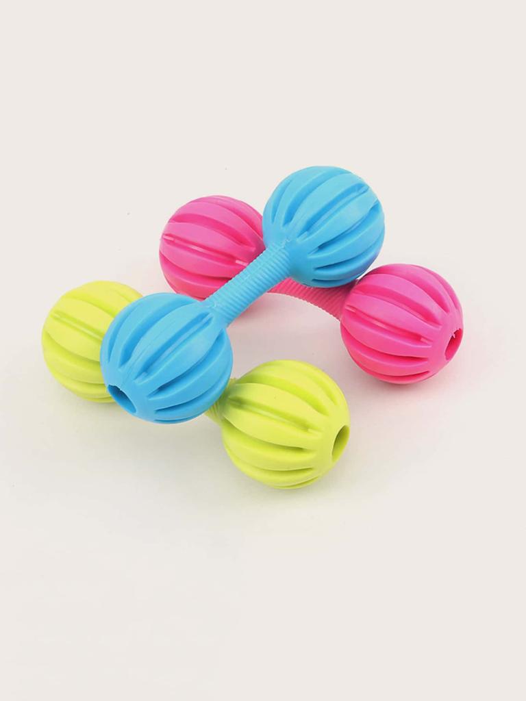 1pc Dog Rubber Dumble Toy with Bell is Fun, Interactive, Amazing, Provide a Sense, Healthy Exercise,Training, Stimulation, Chew