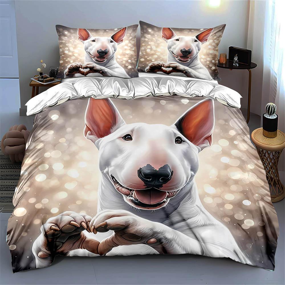 Smiling dog portrait Bedding Duvet cover sets Duvet covers Pillowcases gifts (1 * Duvet Cover 2 * Pillowcases, without duvet insert)
