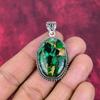 Green Copper Turquoise Pendant, 925 Solid Sterling Silver Jewelry, Gemstone Pendant, Gift For Her Handmade Dainty Jewelry