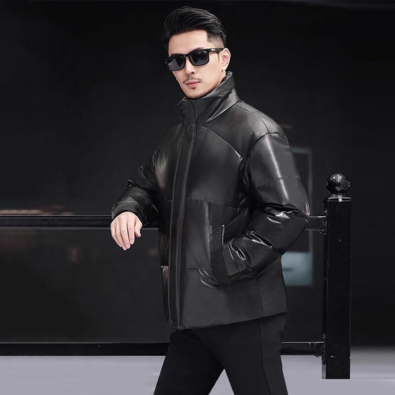 KAISER Men's Goatskin Stand Collar Business Casual Leather Jacket