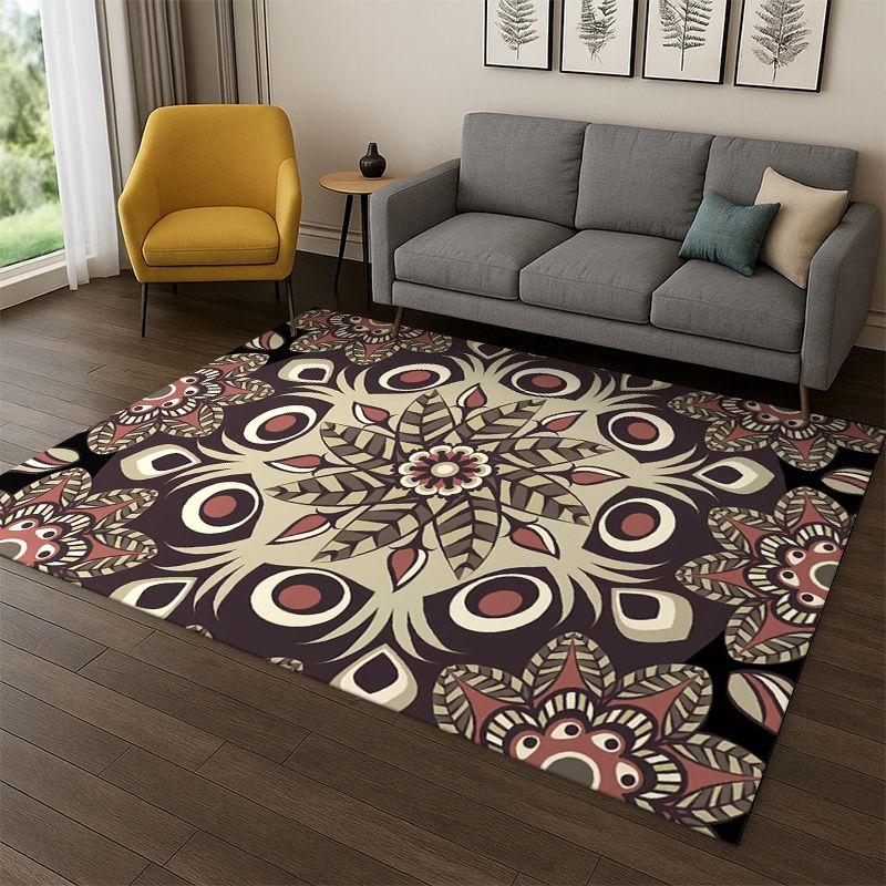 Bohemia Mandala Magic Flower Yoga Carpet Rug for Bedroom Living Room Sofa Playroom Doormat Home Decor,Kid Game Area Rug Non-slip