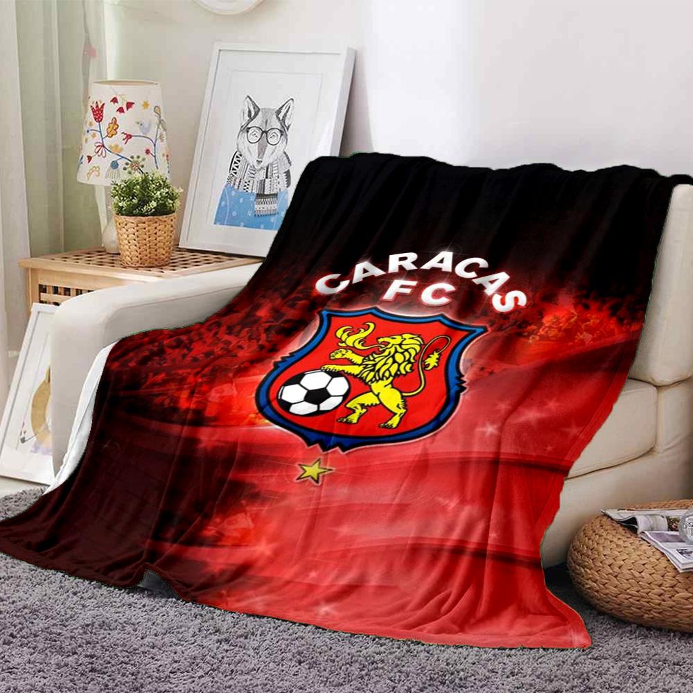 Caracas FC Print Flannel Blanket High Quality Warm Comfortable Cover for All Seasons Perfect for Gifts Home Decor