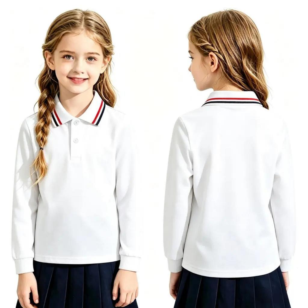 Children's Long Sleeve Cotton T-Shirt for School Everyday Wear -