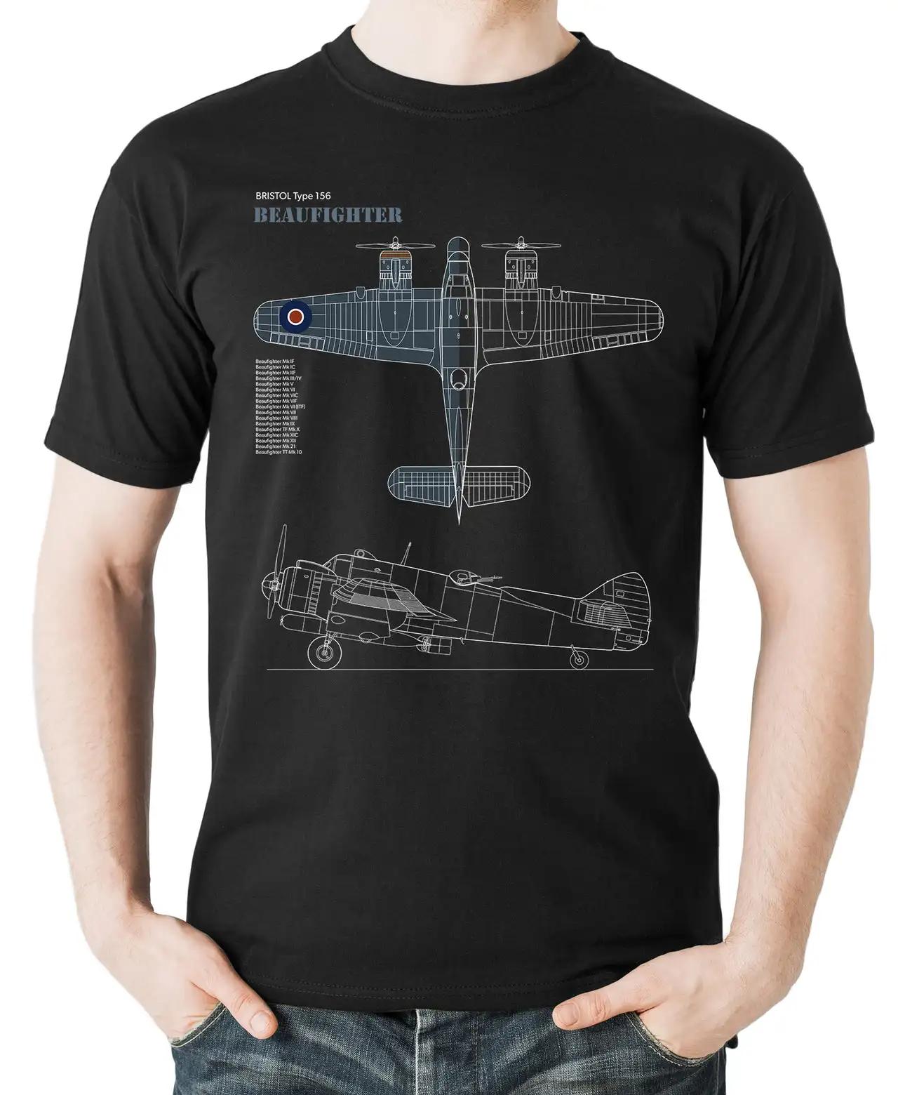 RAF Bristol Type 156 Beaufighter Heavy Fighter and Strike Aircraft TShirt 100 Cotton ONeck Short Sleeve Casual Mens Tshirt S