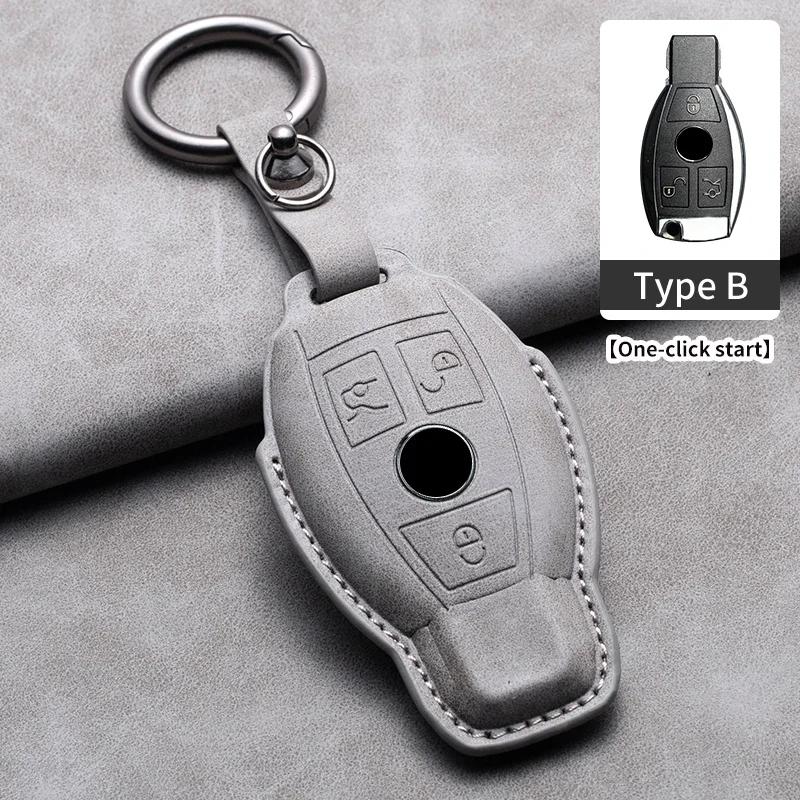 

Leather Car Key Case Cover for Mercedes Benz W205 W212 X166 W176 W211 W204 W222 W463 CLA GLC GLK W203 W212 C180 GLK300 CLS SLK