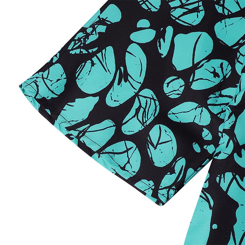 L-5XL Women Long Sleeve Striped Print Patchwork Casual Baggy Maxi Kaftan Dress