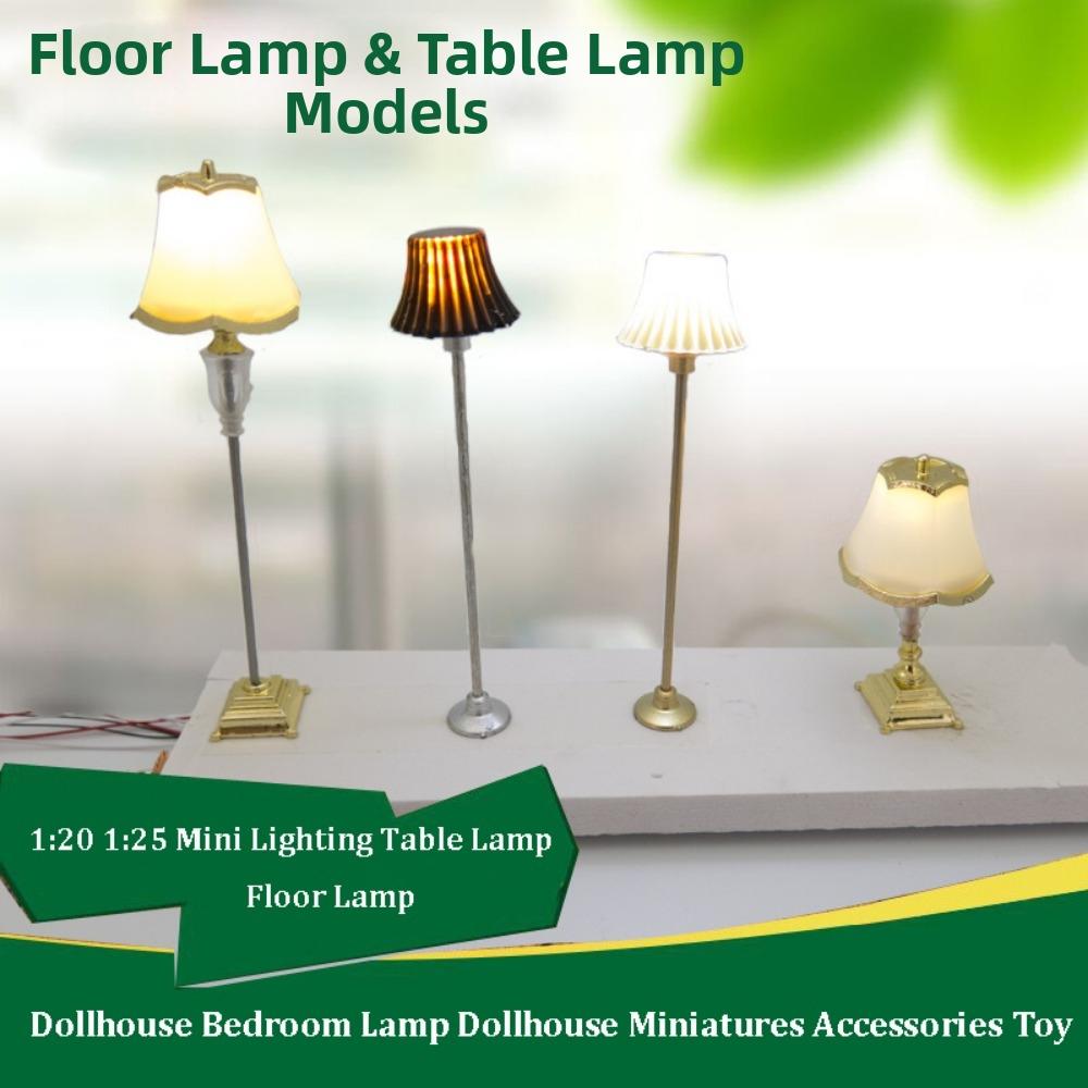 Plastic Lighting Table Lamp Mini Dollhouse Miniatures Accessories Toy Children Gift