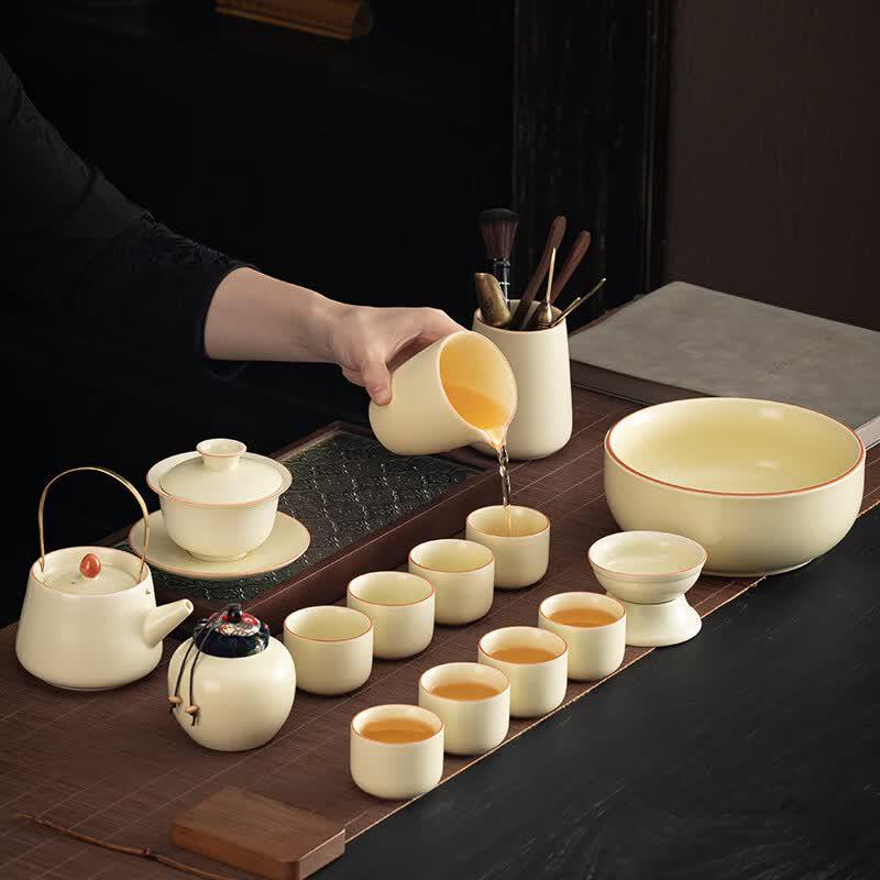 Ru Kiln Ceramic Kung Fu Tea Set