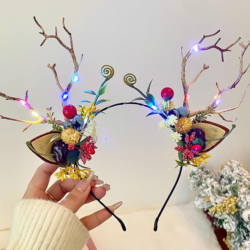 Children's Christmas Reindeer Headband - Cute Holiday Hair Accessory for Photos