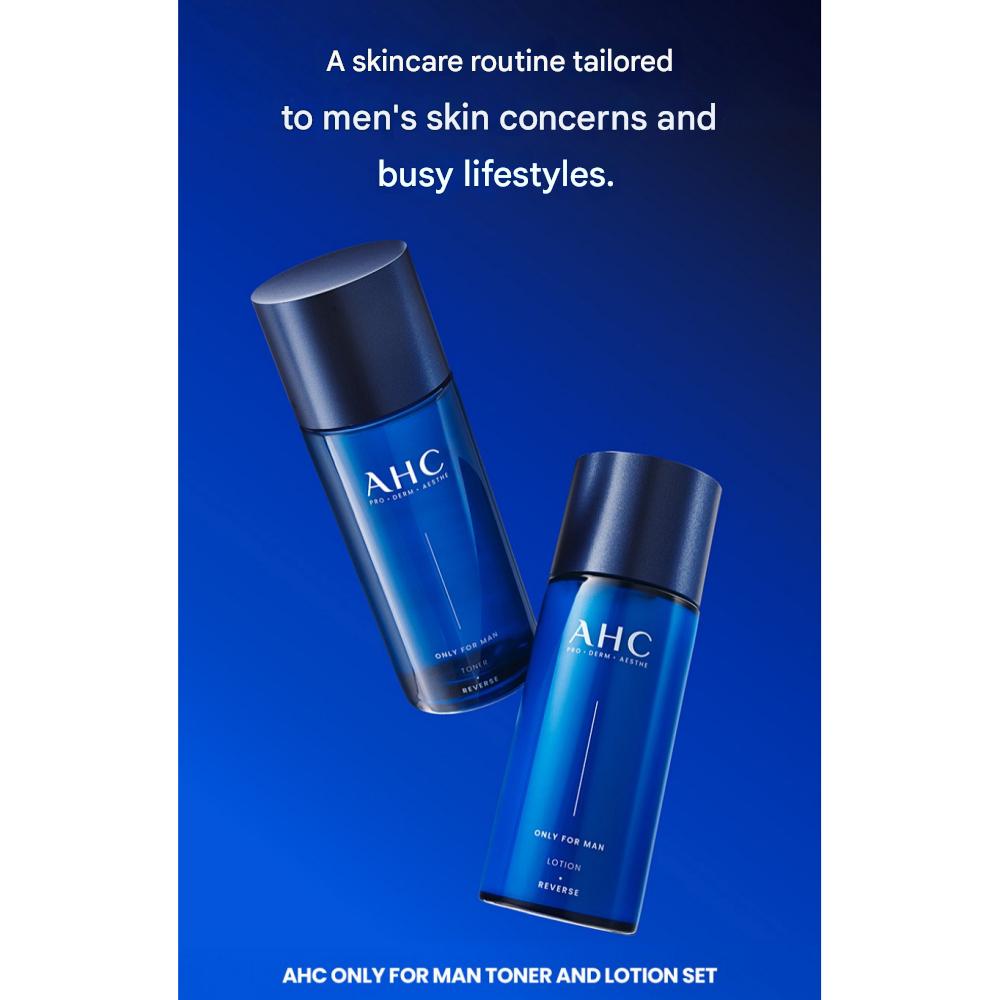 [Geschenk für Männer] AHC Only For Men Hautpflege 2-teilig + Verpackungsbox Set  (Toner 150 ml + Emulsion 150 ml)
