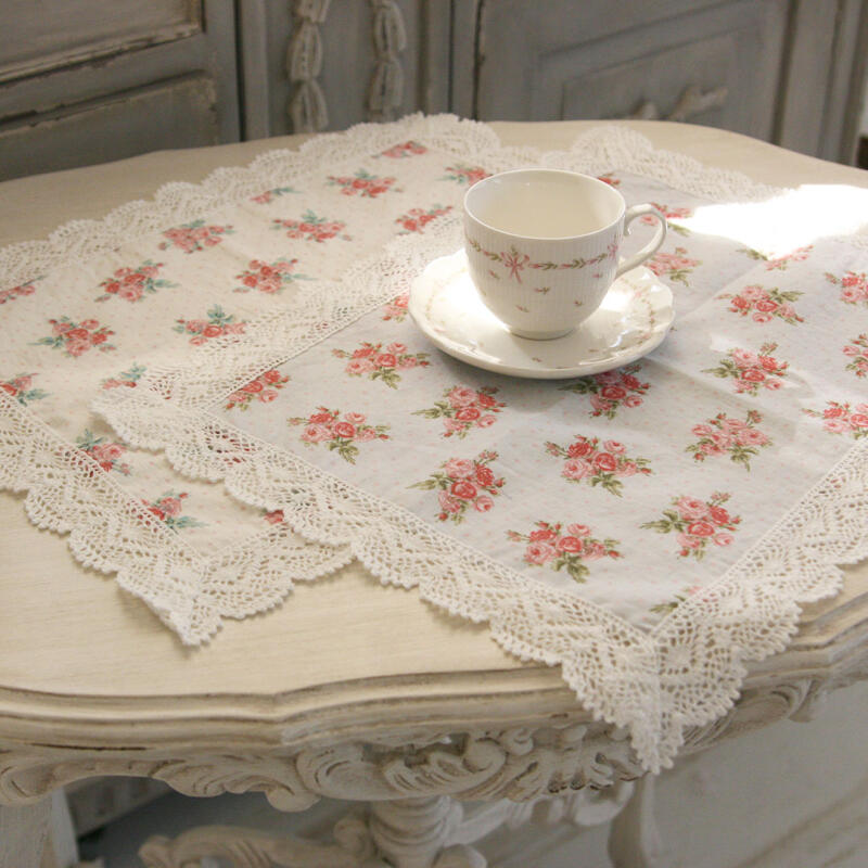 

Rose Garden Crochet Lace Table Mat/Dinning Mat ivory