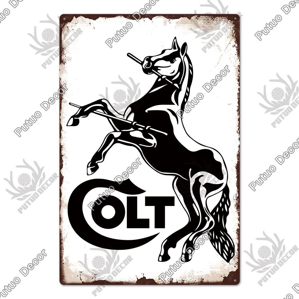Putuo Decor Brand Poster Vintage Metal Tin Sign Plaque Plate for Garage Man Cave Gun Club Wall Decor Pistola Co2 Arma Metal