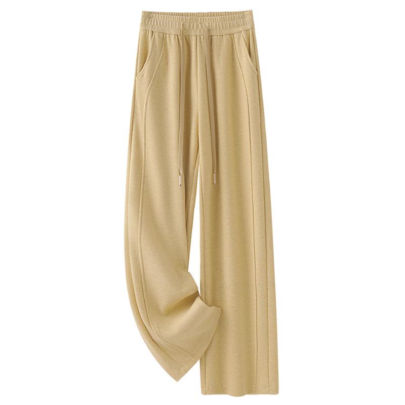 

Женские хаки широкие брюки с эластичной талией - Утягивающие повседневные весна 2025 XL светло-желтого