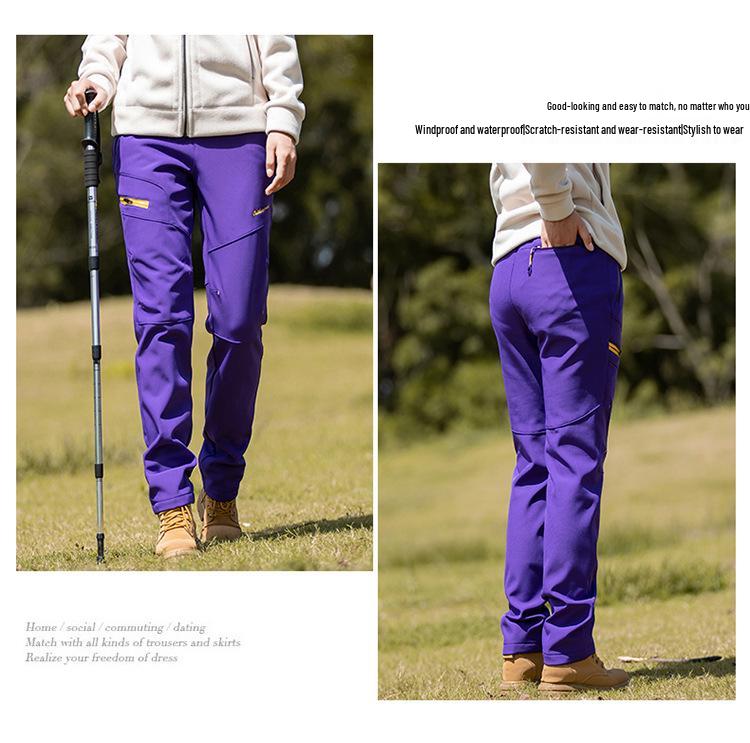 Damskie spodnie polarowe, wiatroodporne i wodoodporne na jesień/zimę do wędrówek i alpinizmu