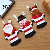 Festive Gift for Friends Christmas Cutlery Holder Pockets, Santa Snowman Reindeer Tableware Bags, Pouch Winter Party Table Accessories Bags